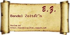 Bendel Zoltán névjegykártya