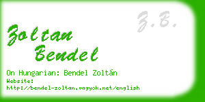 zoltan bendel business card